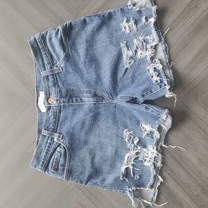 Levi's Blue Distressed Jean Shorts